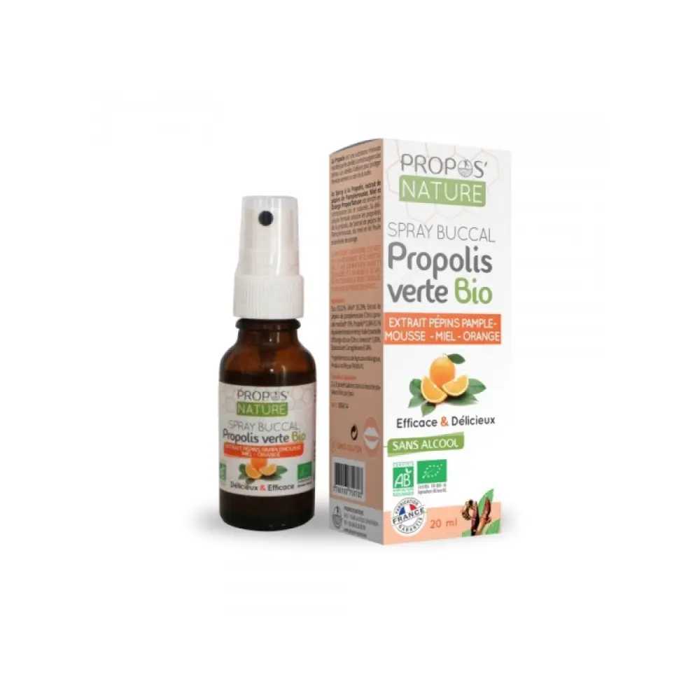 [PN018] Spray buccal Propolis, extrait de pépin de pamplemousse, miel, orange - Bio